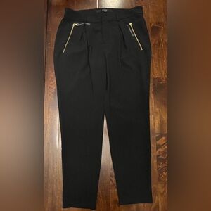 Guess Black Dress Pants w/ Gold Zippers Women’s Size 4
